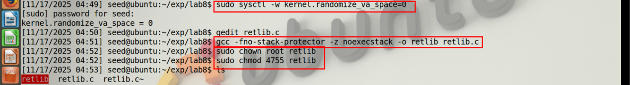 图1 关闭ASLR与编译程序