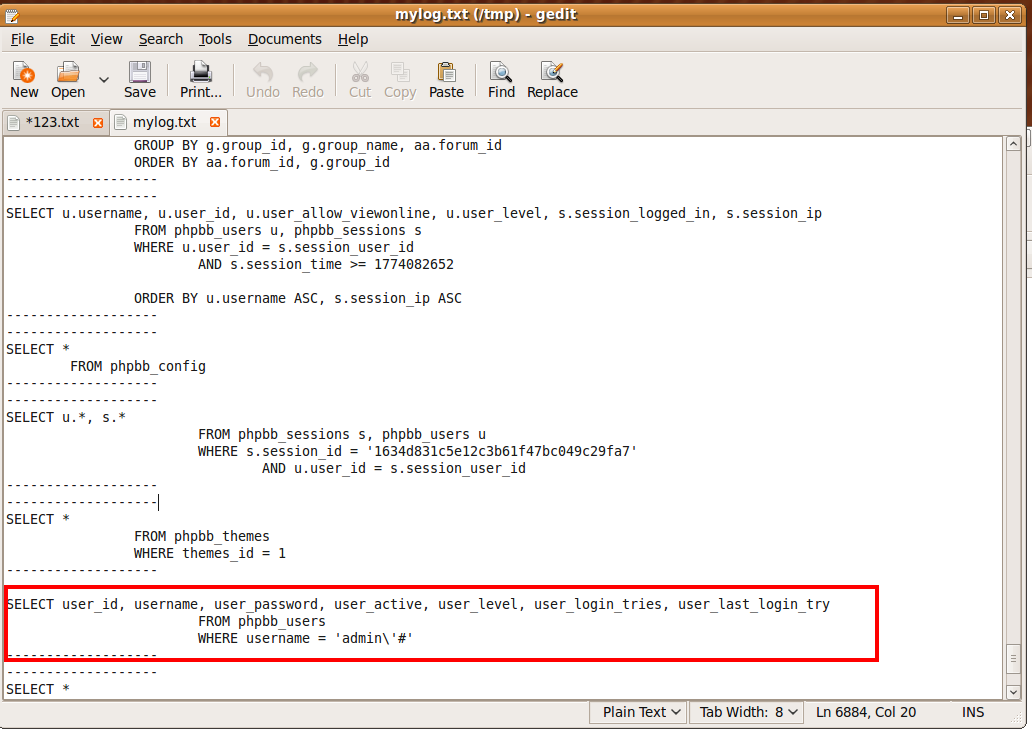 图 12 检查开启保护后的SQL语句