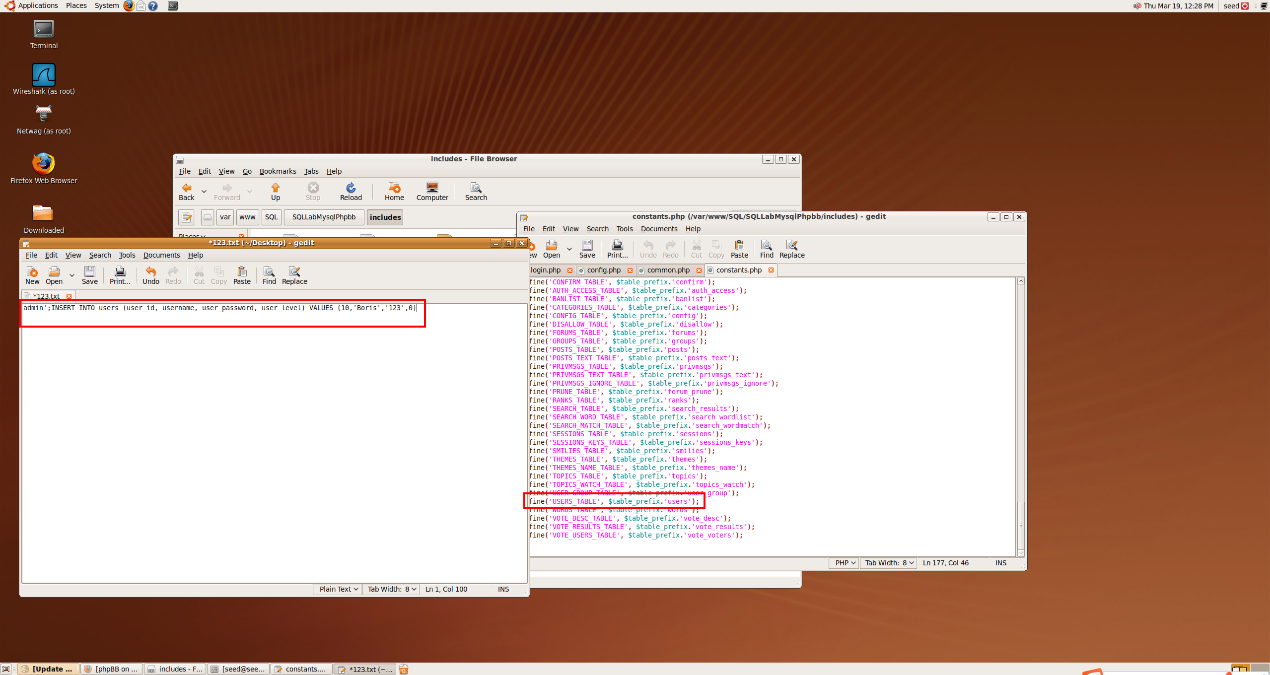 图 4 尝试构造UPDATE语句对用户表进行修改