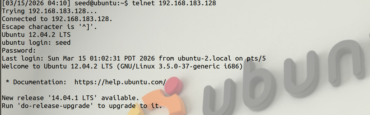 图 7 未关闭SYN cookies尝试连接telnet