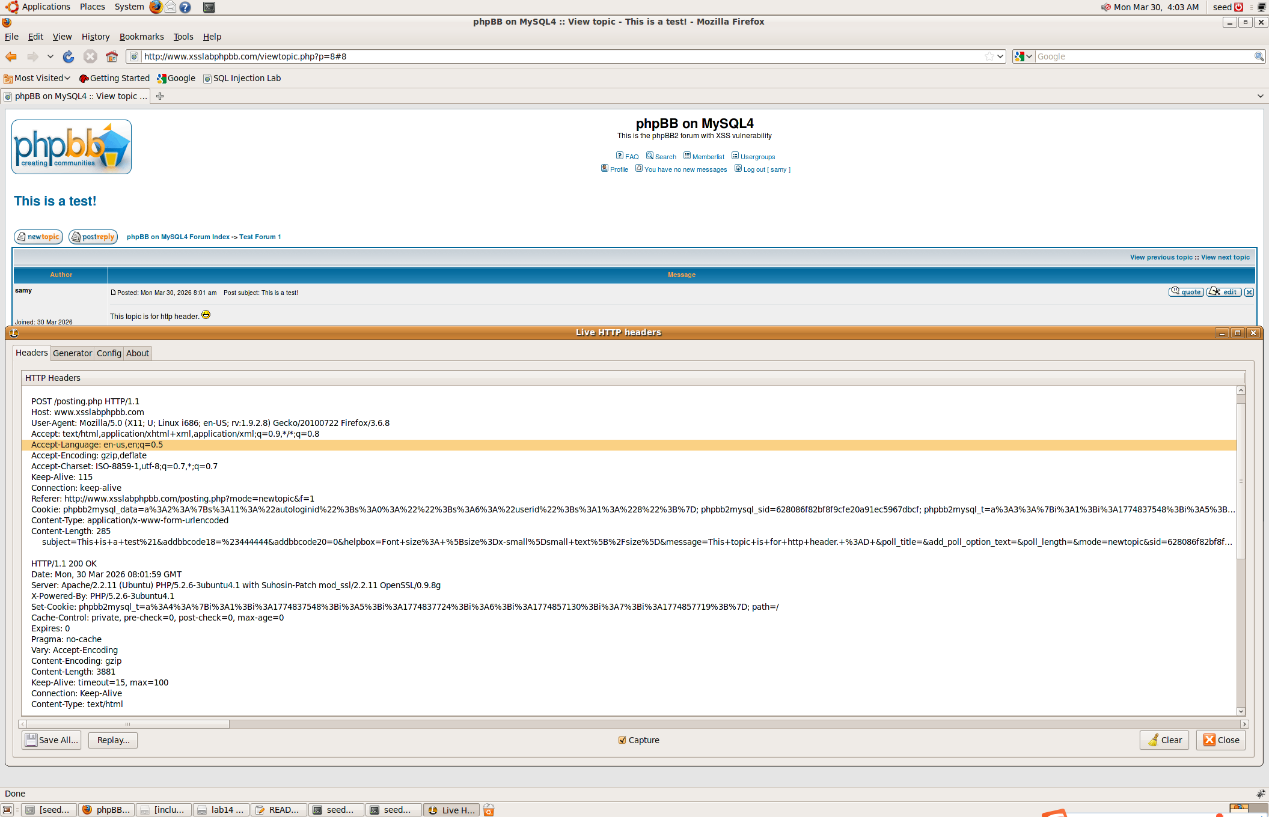 图 6 使用LiveHTTPHeaders获得请求头信息