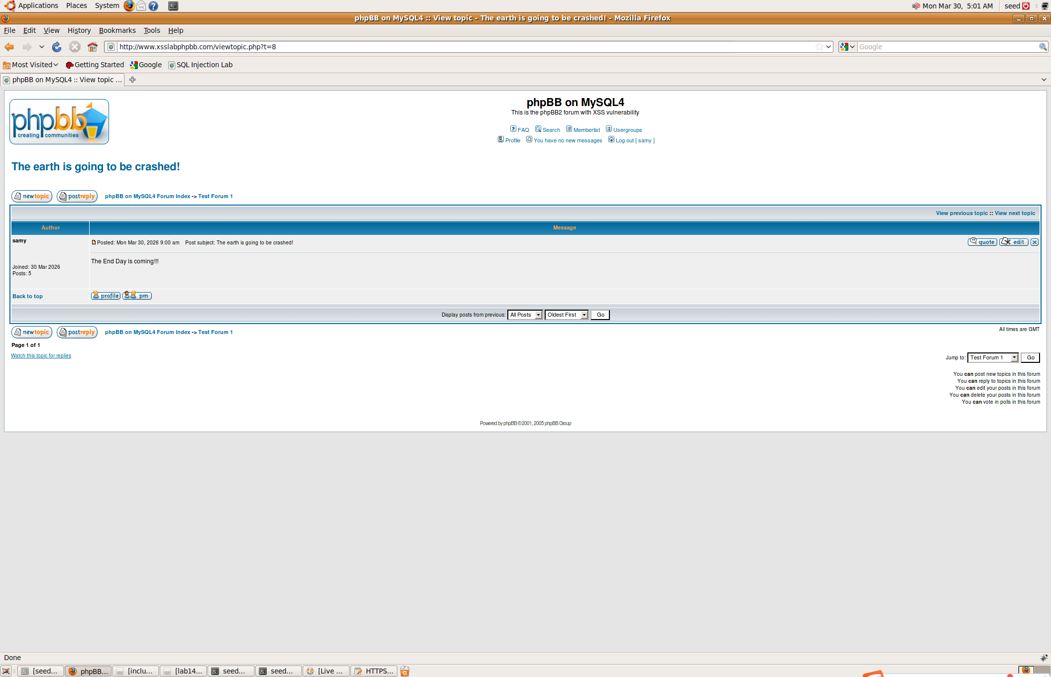 图 8 成功伪装用户进行发帖