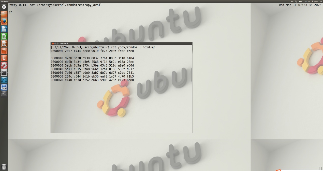 图5 熵值与/dev/random随机数生成