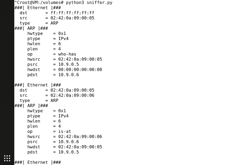 图1 使用root运行sniffer